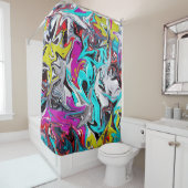 Rideaux De Douche Graffiti (En situation)