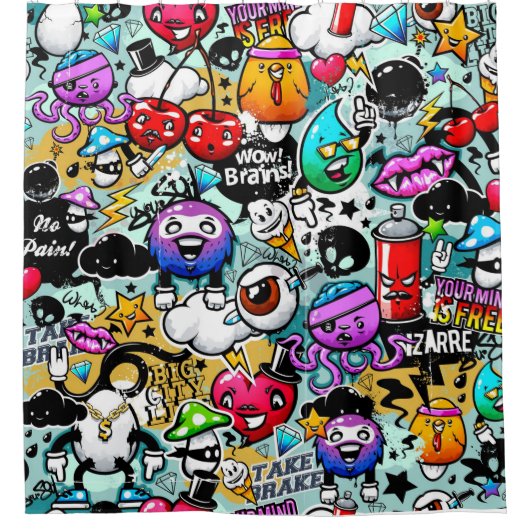 Rideaux De Douche Graffiti d'art urbain (Devant)