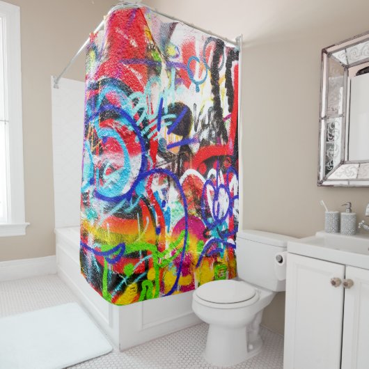 Rideaux De Douche Graffiti fou (En situation)