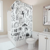 Rideaux De Douche Graffiti mignon : Doodle Art Set. (En situation)