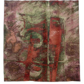 Rideaux De Douche Graffiti peint Grunge Automne Rouge Vert rouille (Devant)