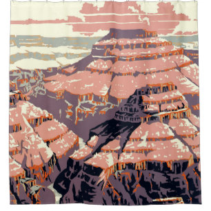 Rideaux De Douche Grand Canyon Western Graphic Art American