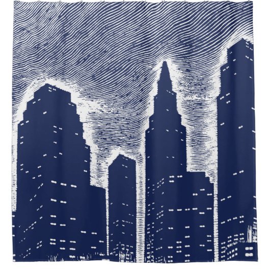 Rideaux De Douche Grand City Night Lights cityscape skyline (Devant)