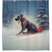 Rideaux De Douche Grand Dane Noël hiver neige (Devant)