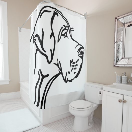 Rideaux De Douche Grand Danois (En situation)