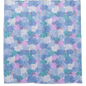 Rideaux De Douche Grand floral violet bleu (Devant)