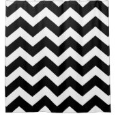 Rideaux De Douche Grand Motif Chevron noir et blanc (Devant)