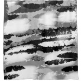 RIDEAUX DE DOUCHE GRAND NOIR BLANC MODERNE TENDANCE SIMPLE ABSTRAIT (Devant)