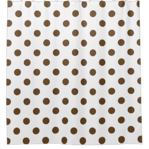 Rideaux De Douche Grand pois - brun foncé sur le blanc