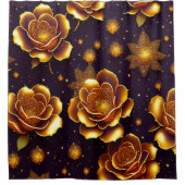 Rideaux De Douche Grande Collection Gold Rose moderne de luxe (Devant)