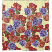 Rideaux De Douche grande et audacieuse fleurs roses uniques fleuries (Devant)