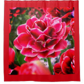 RIDEAUX DE DOUCHE GRANDE FLEUR ROUGE (Devant)