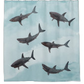 Rideaux De Douche Grande mer de requin blanc (Devant)
