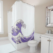 Rideaux De Douche Grande vague - violet (En situation)