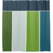 Rideaux De Douche Grandes bandes en bleu et vert avec Monogrammes (Devant)