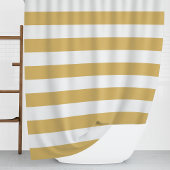 Rideaux De Douche Grandes bandes Gold et White