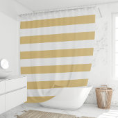 Rideaux De Douche Grandes bandes Gold et White