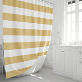 Rideaux De Douche Grandes bandes Gold et White