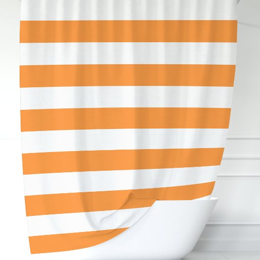 Rideaux De Douche Grandes bandes orange et blanche modernes
