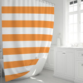 Rideaux De Douche Grandes bandes orange et blanche modernes