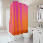 Rideaux De Douche Grandes bandes roses et orange chaudes (En situation)