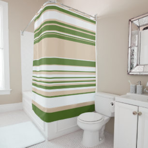Rideaux De Douche Grandes complexes - Blanc, Sable et Vert Palme