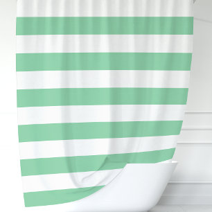 Rideaux De Douche Grandes pintes vert et blanc
