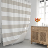 Rideaux De Douche Grandes rayures beige et blanche