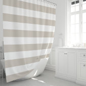 Rideaux De Douche Grandes rayures beige et blanche