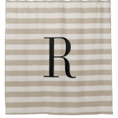 Rideaux De Douche Grandes rayures beiges Grand Monogramme | Salle de (Devant)