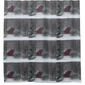 Rideaux De Douche Grange rouge dans la neige (Devant)