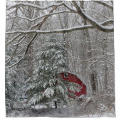 Rideaux De Douche Grange rouge neigeuse (Devant)