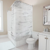 Rideaux De Douche Grange Rustique en Bois de Bouleau Blanc de Style (En situation)