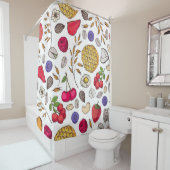 Rideaux De Douche Granola,  muesli seamless pattern. Oat flakes hand (En situation)