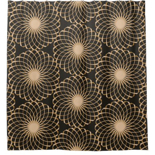 Rideaux De Douche graphic floral tracery grid seamless pattern in iv (Devant)