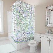 Rideaux De Douche Graphique à basse altitude en route (ELUS1) (En situation)