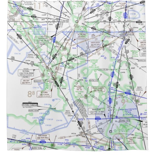Rideaux De Douche Graphique à basse altitude en route (ELUS1) (Devant)