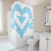 Rideaux De Douche Graphique d'amour cool, Bleu (En situation)