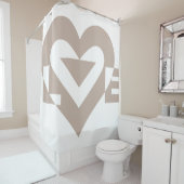 Rideaux De Douche Graphique d'amour cool, gris (En situation)