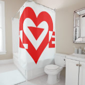 Rideaux De Douche Graphique d'amour cool, Rouge (En situation)