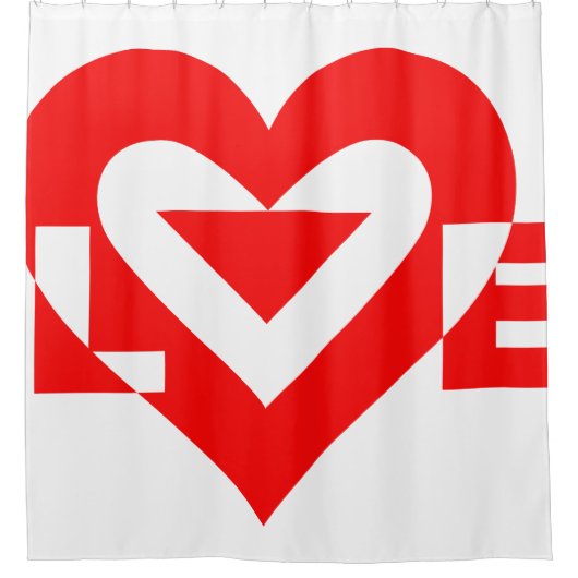 Rideaux De Douche Graphique d'amour cool, Rouge (Devant)