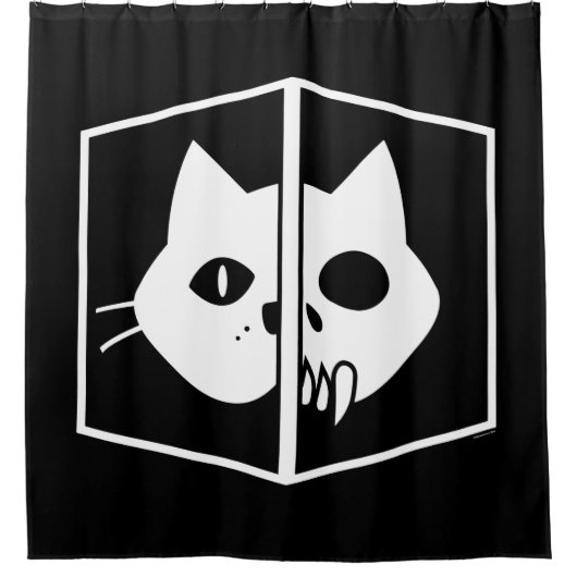 Rideaux De Douche Graphique de chat de Schrödinger (Devant)
