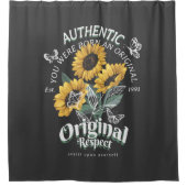 Rideaux De Douche Graphique des tournesols et papillons (Devant)