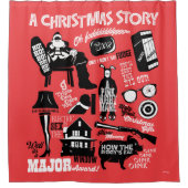 Rideaux De Douche Graphique d'icônes de l'histoire de Noël (Devant)