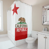 Rideaux De Douche Graphique Drapeau d'état de Californie dynamique s (En situation)