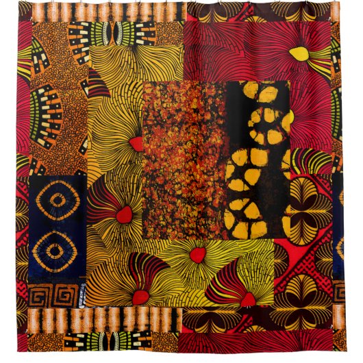 Rideaux De Douche Graphique Floral Africain (Devant)