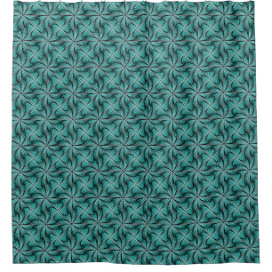 Rideaux De Douche Graphique géométrique 3D pivotante Turquoise vert