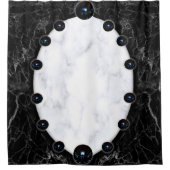 Rideaux De Douche Graphiques de la sphère de marbre blanc et noir (Devant)