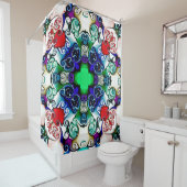 Rideaux De Douche Graphiques informatiques. Illustration d'un flo ab (En situation)