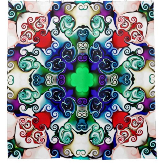 Rideaux De Douche Graphiques informatiques. Illustration d'un flo ab (Devant)